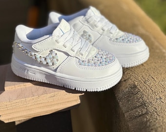 Custom Baby/ Kids AF1 Pearl Rhinestone Nike Toddler/Kids ShoesGift