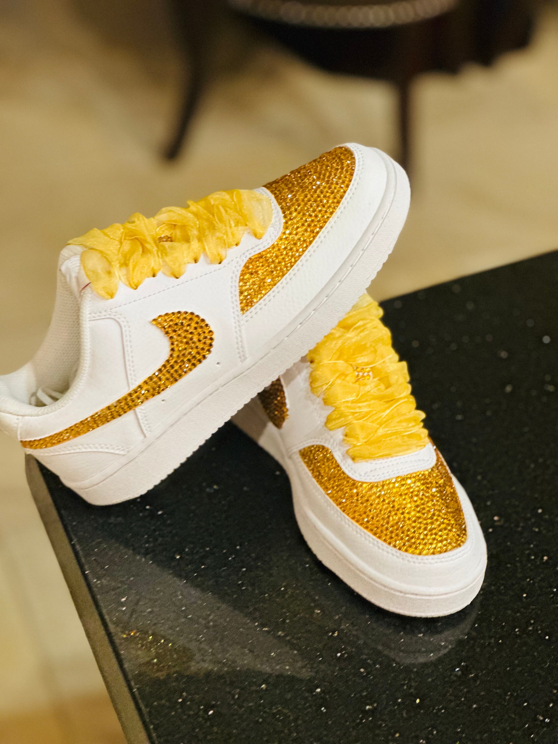 Custom Bling Nike Court Shoes, Wedding Rhinestone Shoes  display picture 3