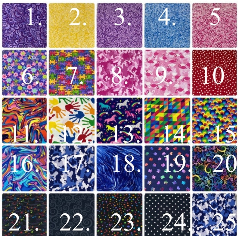 K&ouml;nnte beinhalten: Eine Auswahl an Stoffmustern mit verschiedenen Designs. Die Muster reichen von Wirbelmustern und Blumenprints bis hin zu geometrischen Formen und Tiermotiven. Die Farbpalette umfasst leuchtende Blau- und Rosat&ouml;ne sowie ged&auml;mpftere Farbt&ouml;ne.
