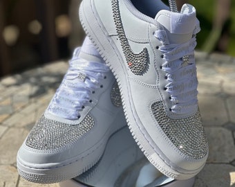 Custom Rhinestone Nike Air Force 1 Sneakers, Wedding Shoes