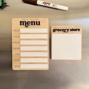 Imán de menú semanal, imán de lista de compras, imanes para refrigerador, refrigerador, regalo del Día de la Madre, regalo de la abuela