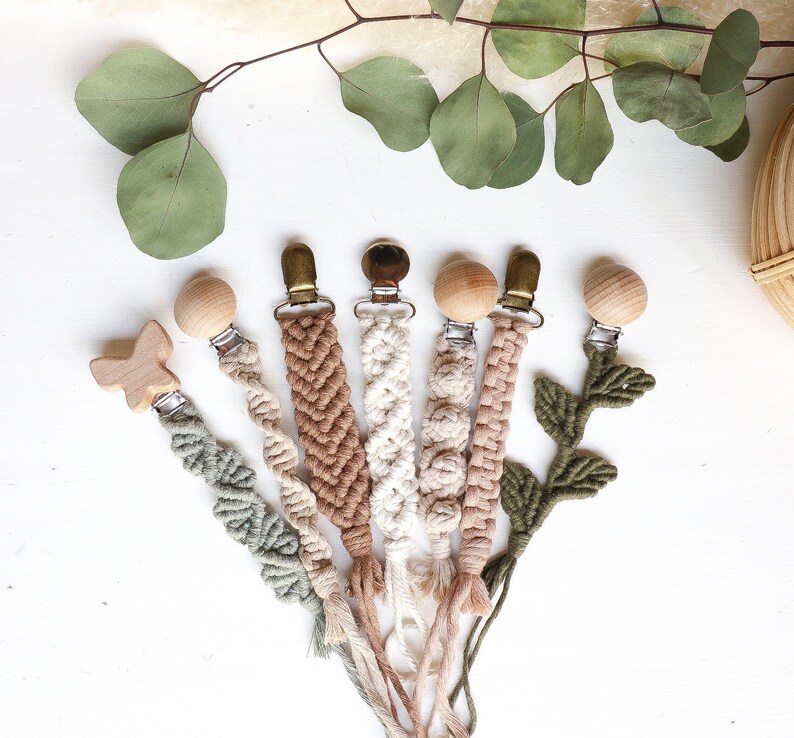 Macrame Pacifier Clip Baby Shower Gift New Baby Gift Boho Etsy