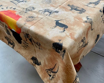 Africa Sunset Table Cloth 3m x 140cm, Table Cloth, Table Decor, Wildlife Table Cloth, African curio, South Africa, Kruger National Park