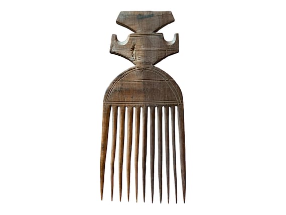 Vintage Wooden Ebony Hair Comb 19cm 7.5