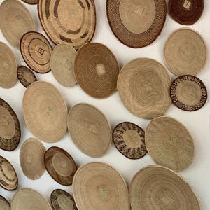 Tonga Binga Wall Basket set 5, 8"-15.5" 20cm-40cm, Binga Baskets, Wall Decor, African Wall Baskets, Tonga