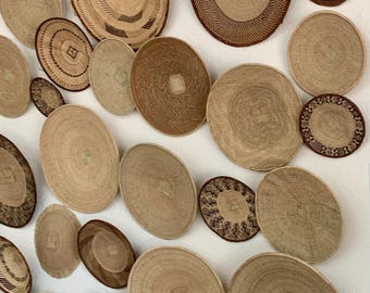 Tonga Binga Wandkorb-Set 5, 8 "-15,5" 20-40 cm, Binga-Körbe, Wanddekor, afrikanische Wandkörbe, Tonga