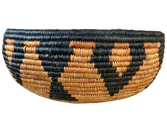 Zulu Traditional Open Basket 30cm 11.8", Basket South African, Basket woven, Basket Unique, African Baskets, Home Decor Basket