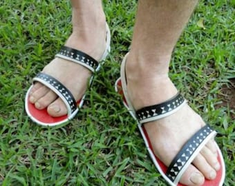 Zulu Batata Sandals, Traditional Zulu Shoes, African Shoes, African Sandals, mens Sandals, Rubber South African Sandals, Zulu Sandals