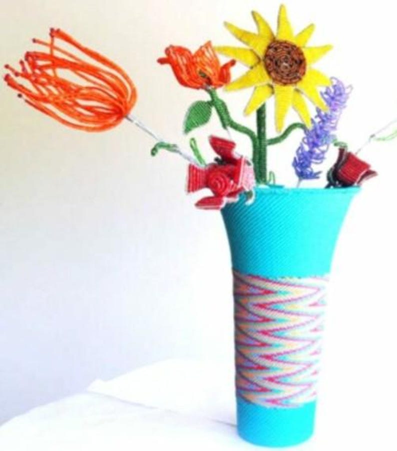 Telephone Wire Vases 7.9inch x 12.2inch, Table Decor, Telephone wire, Wire Decor, African Decor, Wire bowl Telephone Basket African basket