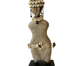 Namji Doll 30cm 12&quot; Silver, Fertility Doll, Namji Doll, Cameroon Doll, Wooden Doll, African Doll, African Decor, Home Decor, Wooden Doll