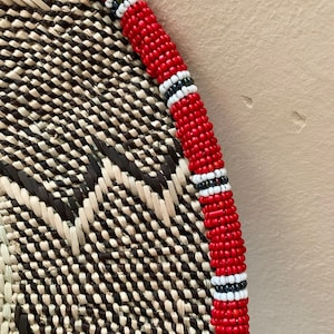 Beaded Tonga Binga Wall Basket 12&quot; 30cm, Binga Baskets, Wall Decor, African Wall Baskets, Wall Baskets, Beaded Wall Decor, Home Decor
