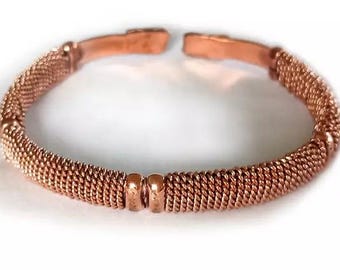 2 Piece Copper Bangles from Kenya, Adjustable One Size Fits All Bangle, African Bracelet, Copper Bracelet, African Jewellery, Handmade