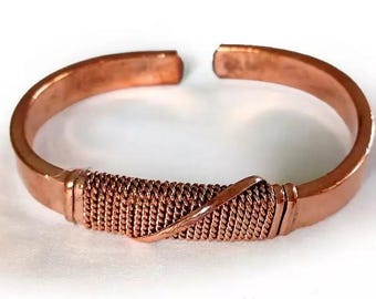 2 Piece Copper Bangles from Kenya, Adjustable One Size Fits All Bangle, African Bracelet, Copper Bracelet, African Jewellery, Handmade