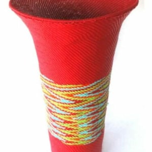 Telephone Wire Vases 7.9inch x 12.2inch, Table Decor, Telephone wire, Wire Decor, African Decor, Wire bowl Telephone Basket African basket