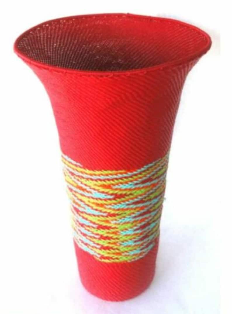 Telephone Wire Vases 7.9inch x 12.2inch, Table Decor, Telephone wire, Wire Decor, African Decor, Wire bowl Telephone Basket African basket