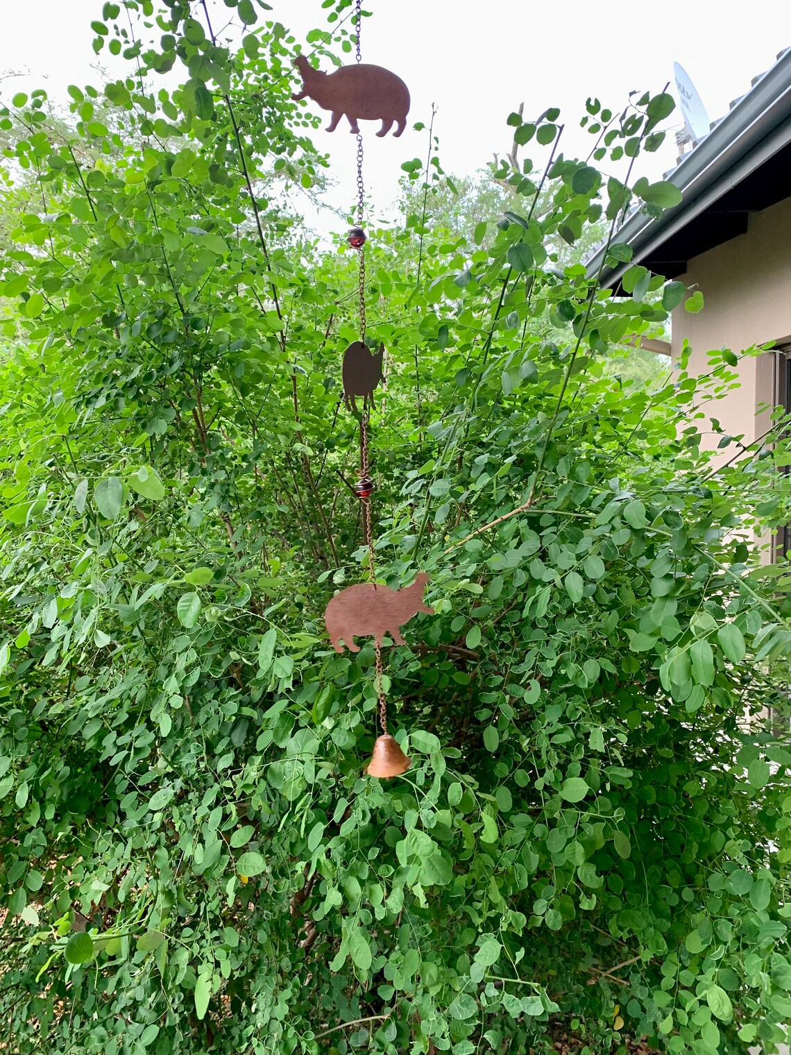 Rustic Metal Hanging Decor Hanging Chime Hippo Hanging Etsy