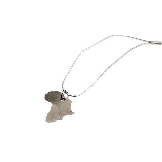 Recycled Snare Wire Africa Pendant Necklace, Conservation