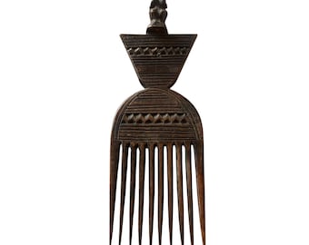 Peine antiguo de madera de ébano de Ghana