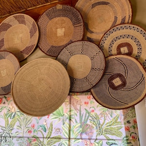 Tonga Binga Wall Basket set of 5, 24&quot; 60cm, Binga Baskets, Wall Decor, African Wall Baskets, Wall Baskets African Decor, Boho Wall Basket
