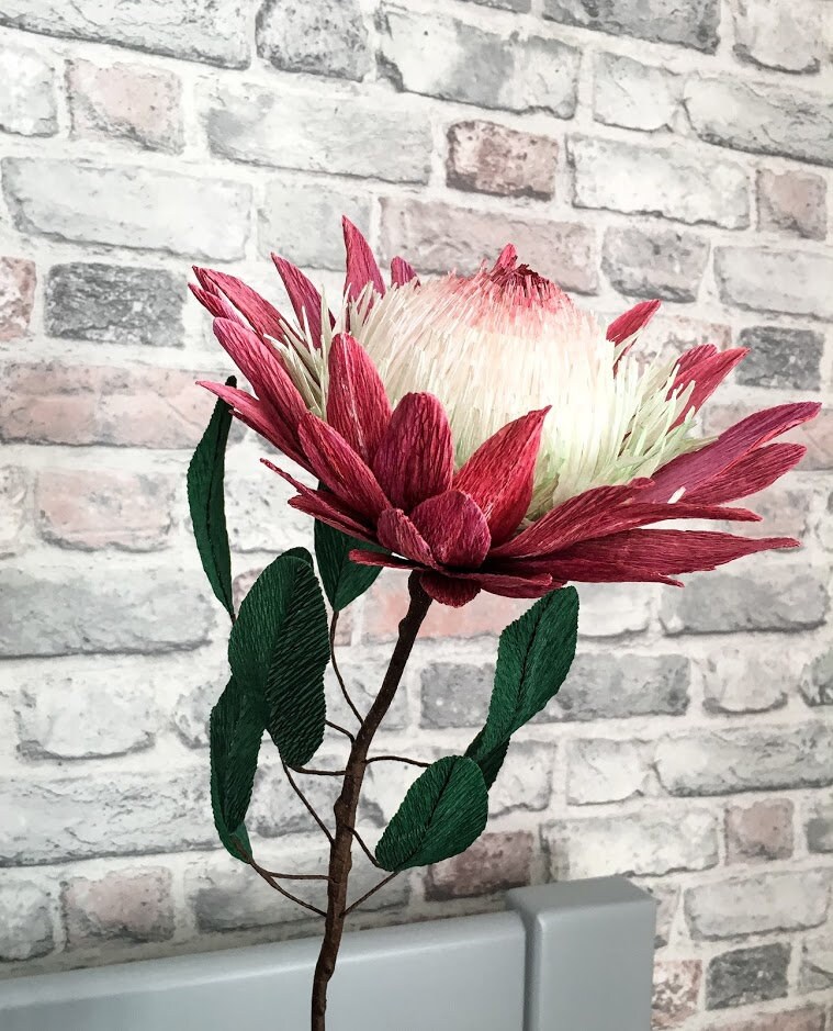 Big protea flower from crepe paper Etsy