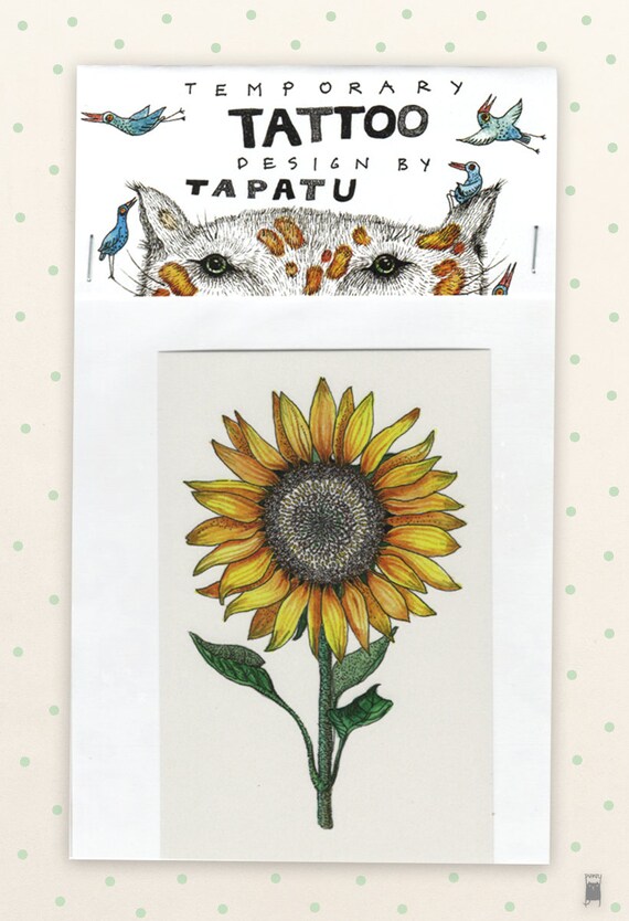 ひまわりの一時的なタトゥー、ひまわりのタトゥー、多色の一時的な  