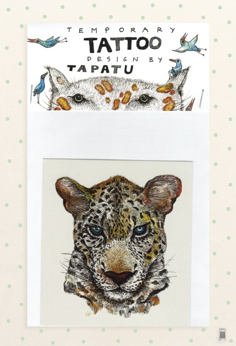 LEOPARD Temporary Tattoo Leopard Tattoo Panther Multicolor Etsy