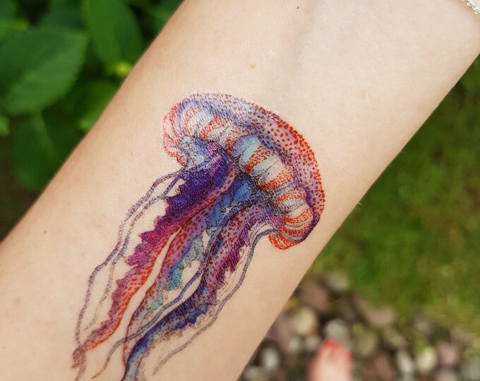 JELLYFISH Temporary Tattoo Jellyfish Tattoo Medusa Tattoo Etsy