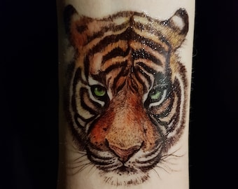 Tatouage De Tigre Etsy