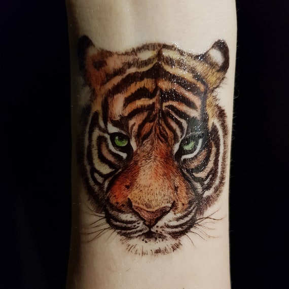 TIGER Temporary Tattoo Tiger Tattoo Multicolor Temporary - Etsy TIGER Temporary Tattoo Tiger Tattoo Multicolor Temporary - Etsy
