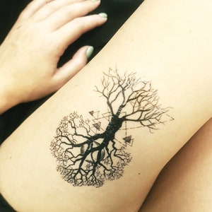 Upside-down Tree temporäres Tattoo, umgedrehter Baum, umgedrehter Baum, mystischer Baum, Fake Tattoo, temporäres Tattoo, Pflanzentattoo, Tattoo
