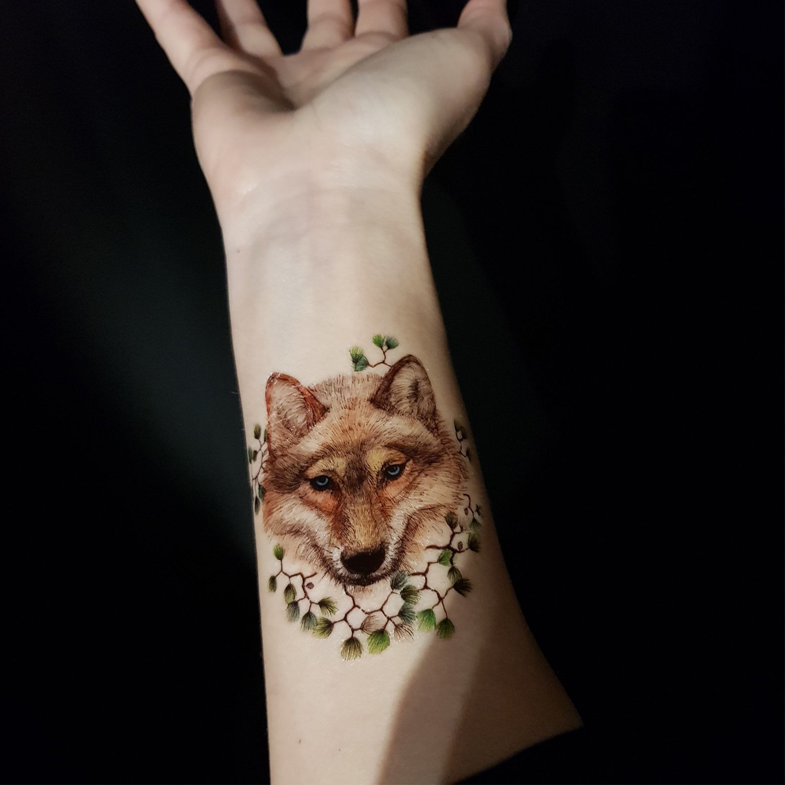 WOLF Temporary Tattoo Wolf Tattoo Multicolor Temporary Etsy