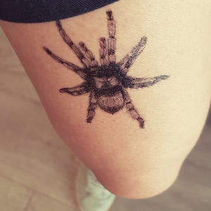 SPIDER TARANTULA temporary tattoo, spider tattoo, realistic tattoo, black tattoo, fake tattoo, tarantula tattoo, artist drawing, gift idea