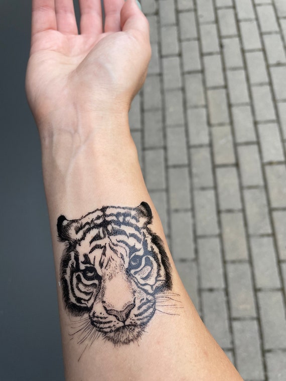 TIGER Temporary Tattoo Tiger Tattoo Big Cat Tattoo Black - Etsy Australia TIGER Temporary Tattoo Tiger Tattoo Big Cat Tattoo Black - Etsy Australia
