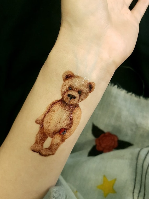 Pink Teddy Bear Tattoo