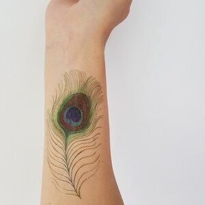 Temporare Tattoo 4 Pfau Wasserdicht Gefalschte Tattoo Dunn Etsy
