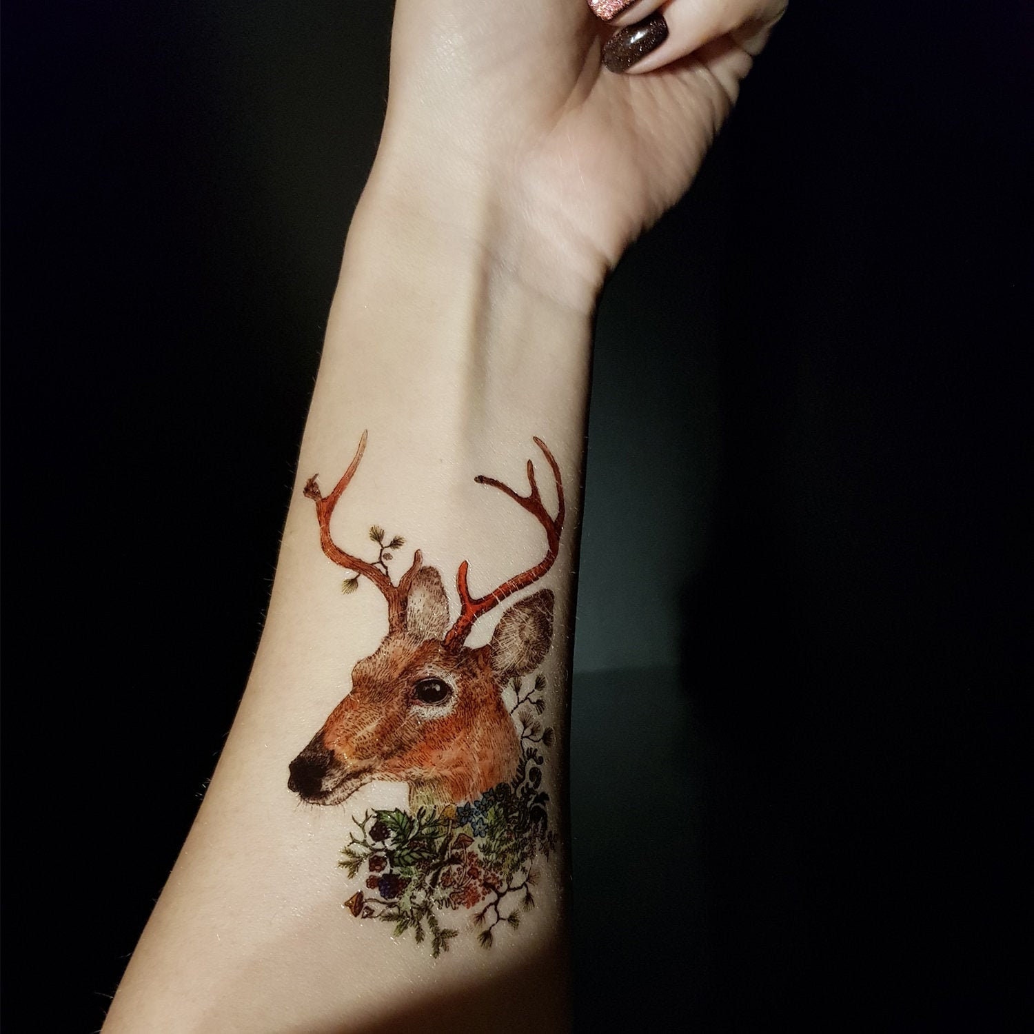 black deer head tattoo  Clip Art Library