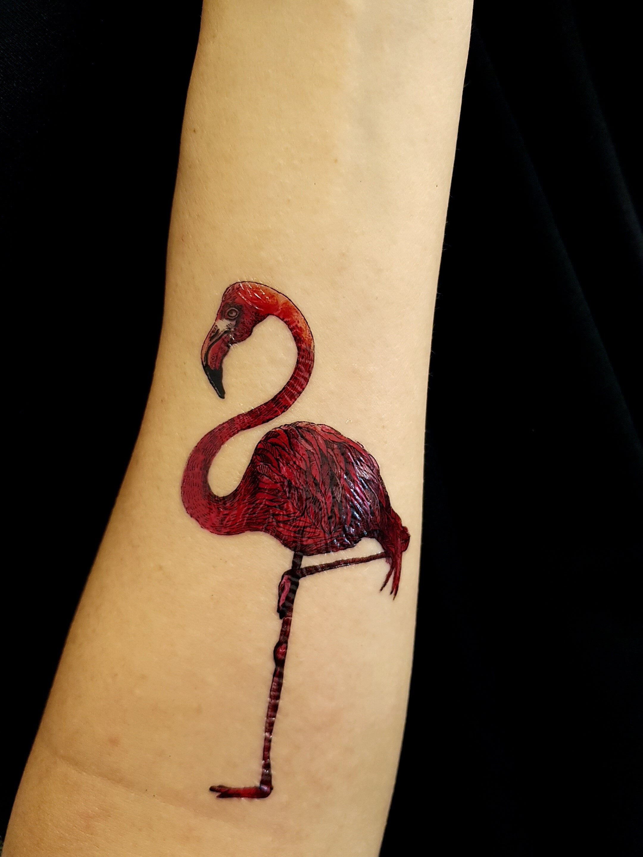 FLAMINGO Temporary Tattoo, Bird Tattoo, Tropical Bird Tattoo