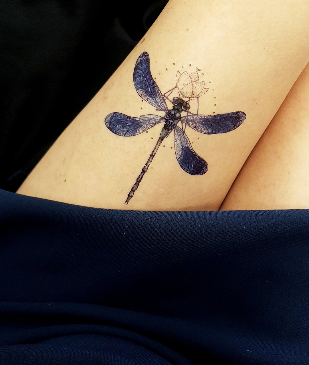 DRAGONFLY BLUE Tattoo, Dragonfly Tattoo, Blue Wings. Multicolor ...