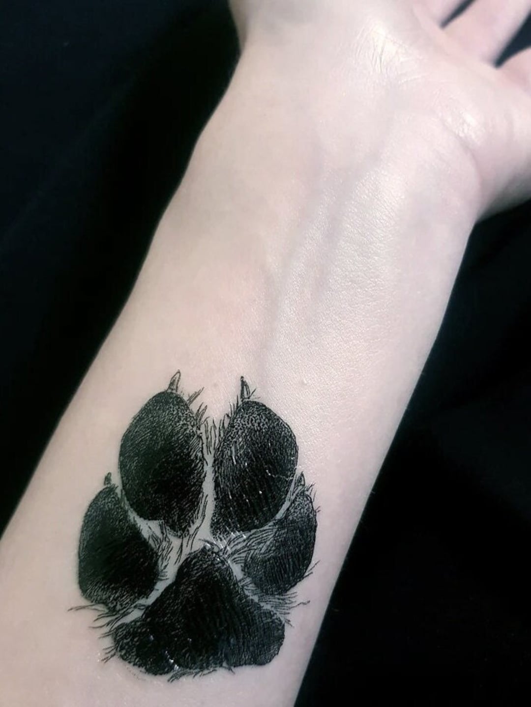 Tatouage temporaire PAW, patte de chien, tatouage chien, amoureux des chiens,  tatouage temporaire noir, faux tatouage, tatouage animal, dessin d'artiste,  idée cadeau -  France