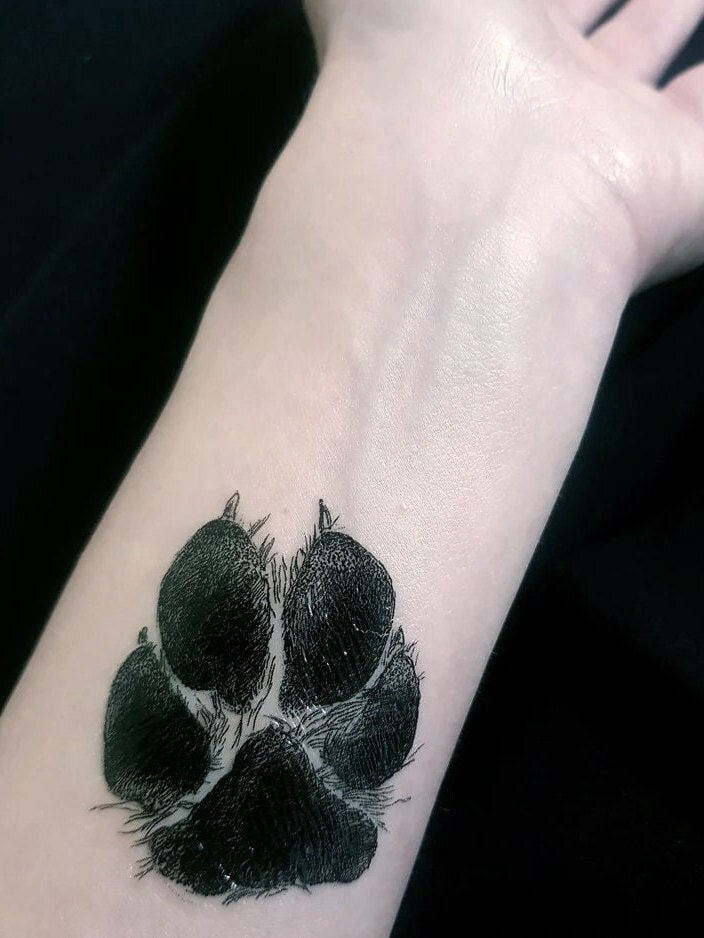 Dog Paw Tattoo - Etsy