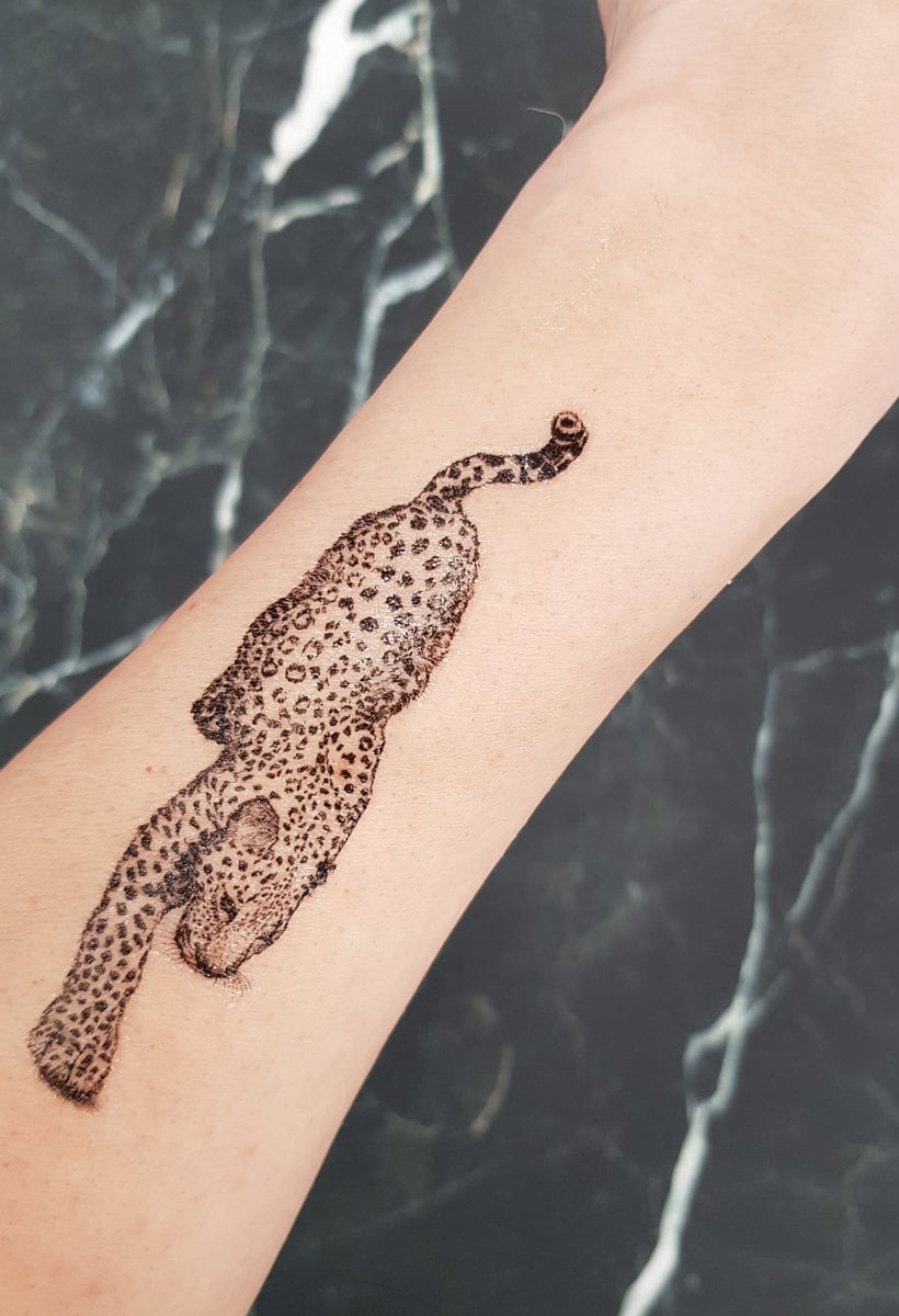Lively Leopard Instant Facepaint Transfer Tattoo 2 Copies 