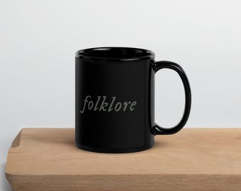 Folklore Black Glossy Mug