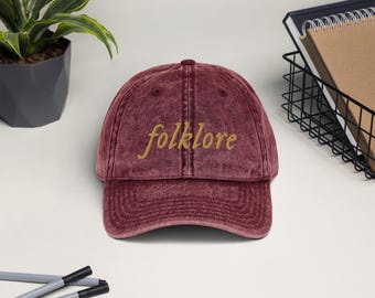 Folklore Embroidered Vintage Cotton Twill Cap