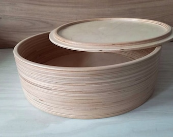 Round storage box with lid, Wooden box with lid, Wood Round Box, Wood Trinket Box, Round unfinished wooden box with cover