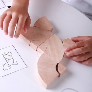 Blocchi di legno Giocattoli Montessori Giocattoli ecologici Regalo di Natale Waldorf naturale Gioco homeschool Toddler Infant Gift Stacking Apprendimento giocattolo