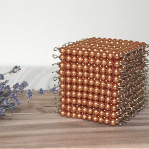 Montessori learning 1000, Montessori Golden cube, Thousand cube, Montessori math, place Value number toy, Montessori Learning material