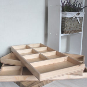 Wood Tray with dividers, Tinker tray, Sorting Tray, Partition Box Tray, Sorting Box, Montessori wooden tray, Sensory bin, Sensory tray