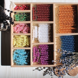 Montessori Beads Box Checker Board Beads Bead Decanomial Multiplication Bead Bar Layout Mathematics Material Decanomial Bead Bar Box School