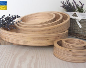 Wooden Round Tray Montessori Tray Outdoor Sorting Tray Wooden Trays Home Decor Natural Decorative Wooden Tray Montessori class Backyard