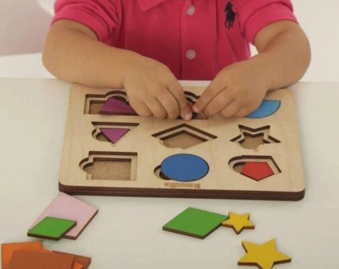 Montessori Mathe Spielzeug, Mathe Puzzle, pädagogisches Mathe Spielzeug, Lernen Mathe Geometrische Formen Holzspielzeug Sortieren Kleinkind Spielzeug Sensorisches Waldorf Spielzeug